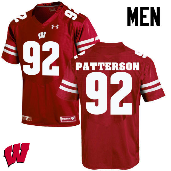 Wisconsin Badgers Men's #92 Jeremy Patterson NCAA Under Armour Authentic Red College Stitched Football Jersey NJ40T58CG